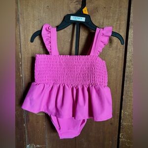 Carter's Bubblegum Pink Ruffle 2 pc Swimsuit Tankini CUTE! 💕
